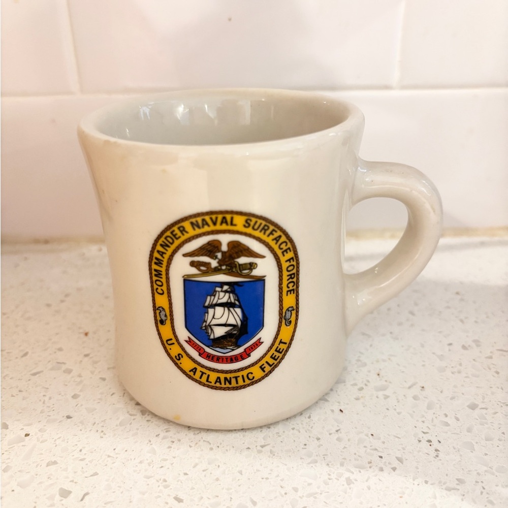 USN US ATLANTIC FLEET Commander Naval Surface Force Cafe/Diner Style Coffee Mug